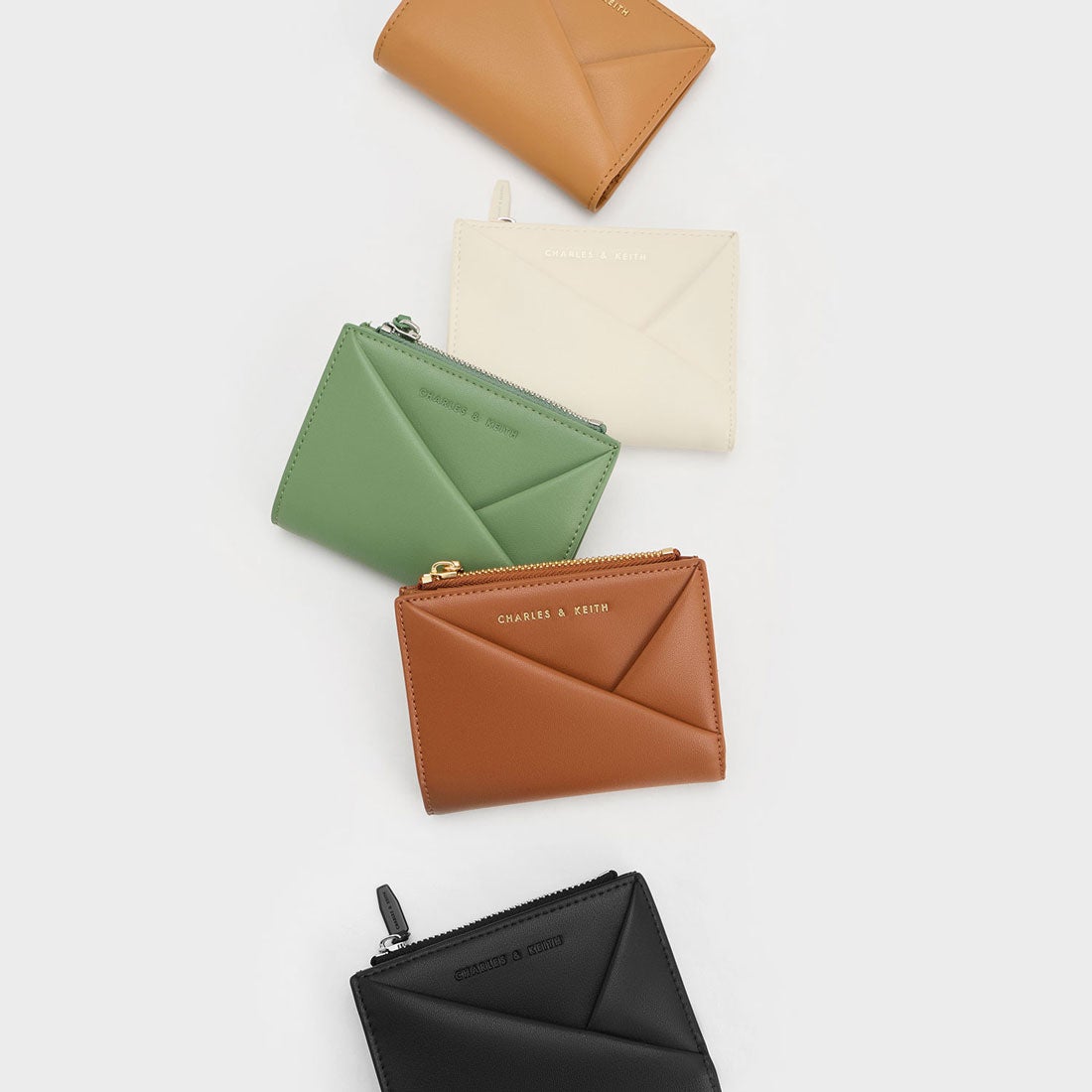 CHARLES & KEITH Midori ミドリ ジオメトリックトップジップウォレット