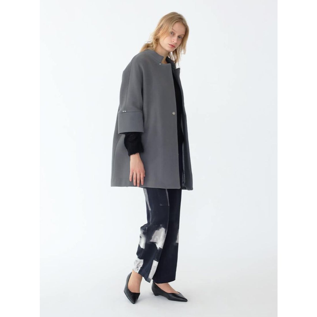 アーガ Aga Double Meltonコクーンコート （ブルー） -靴