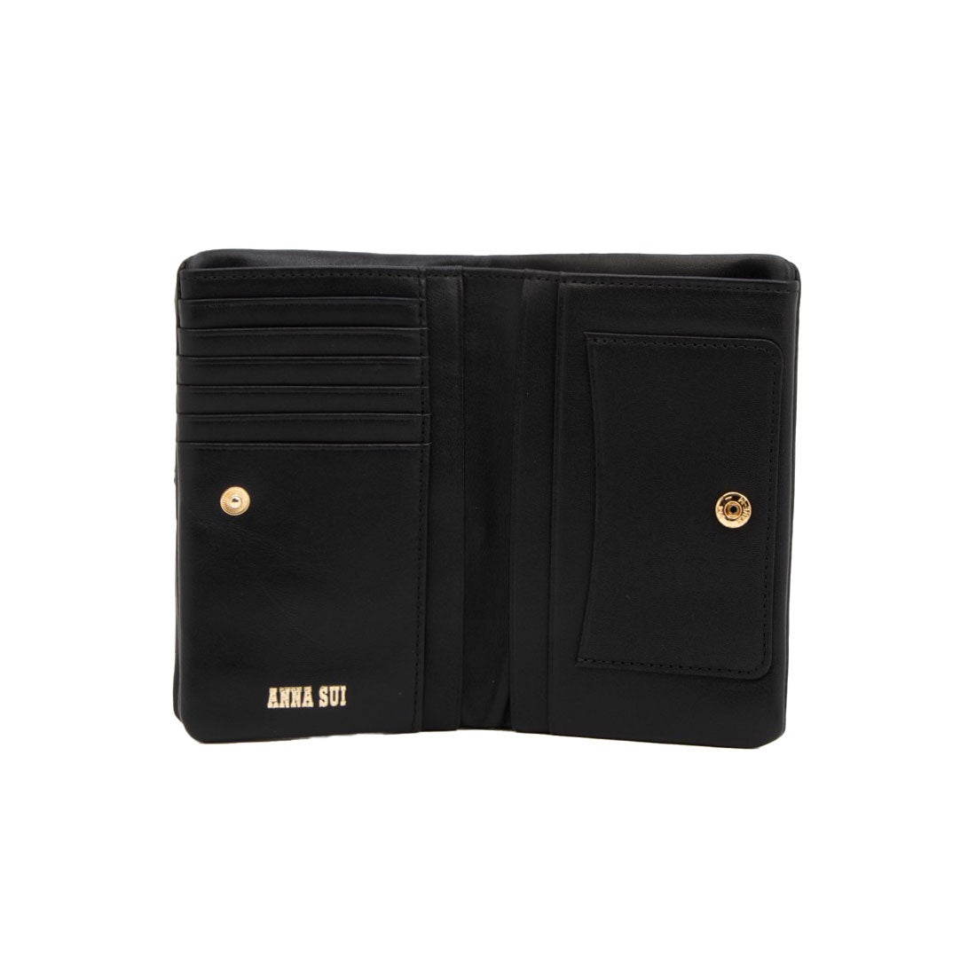 アナスイ ANNA SUI TITIソフト 口金二つ折り財布 （ブラック） -人気