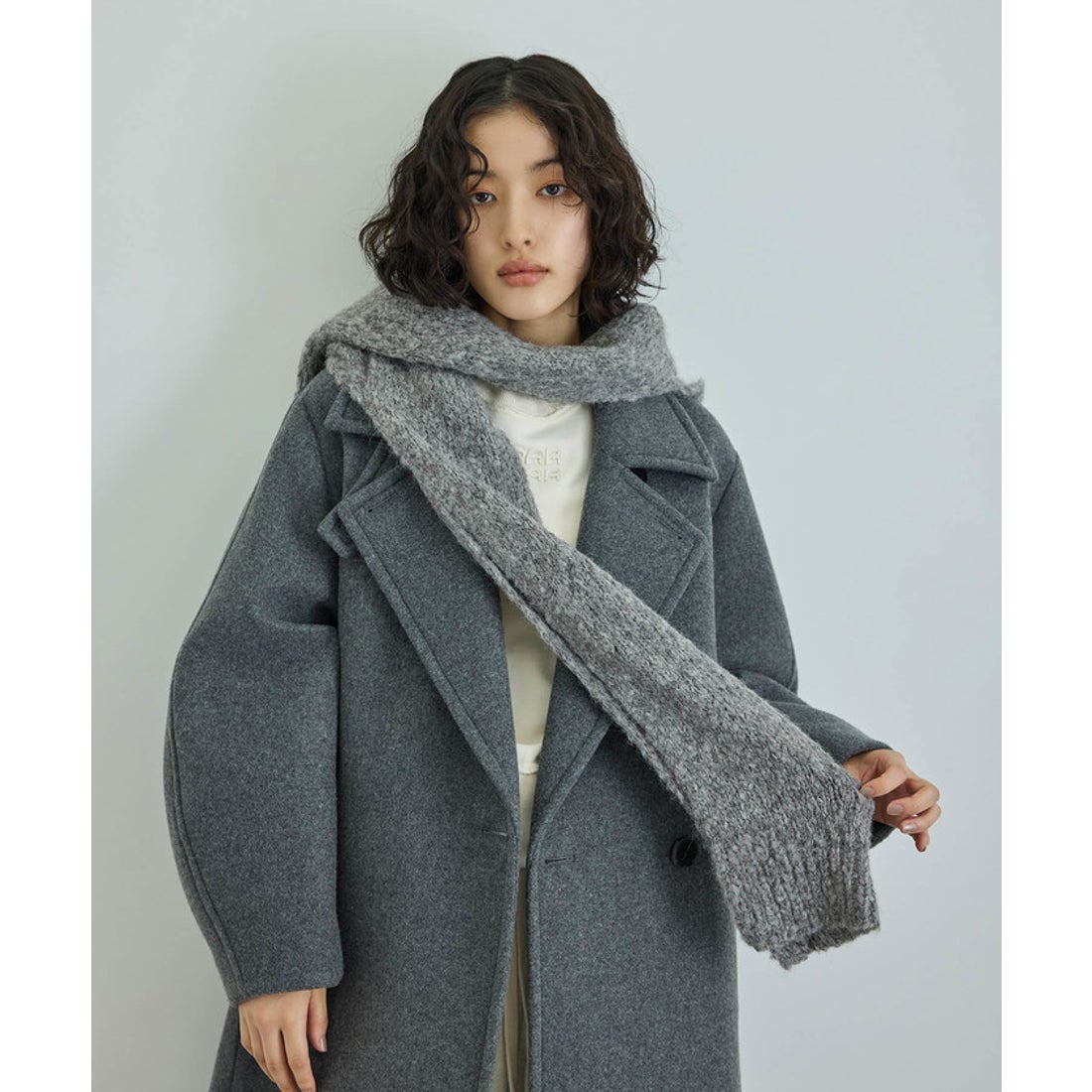 アダム エ ロペ ADAM ET ROPE' スラブフードマフラー （グレー系（09