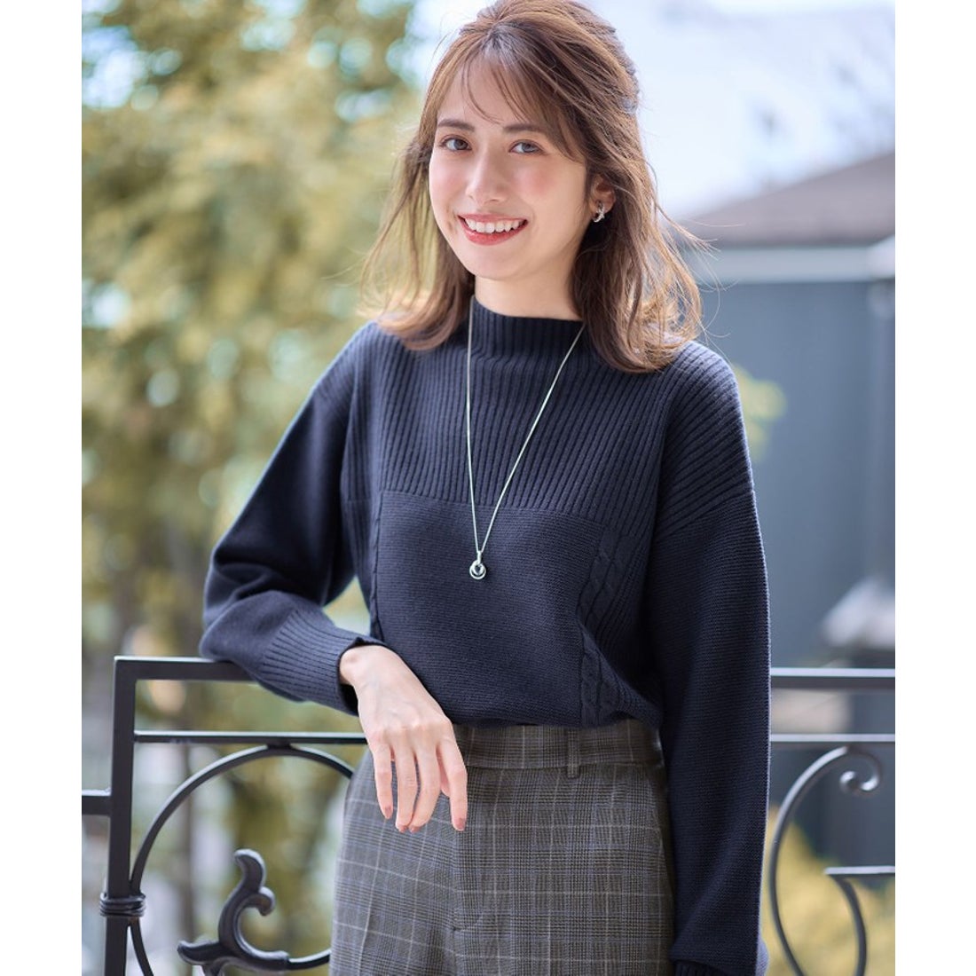 エニィスィス ANY SIS 【洗える】スフレボトルネック ニット