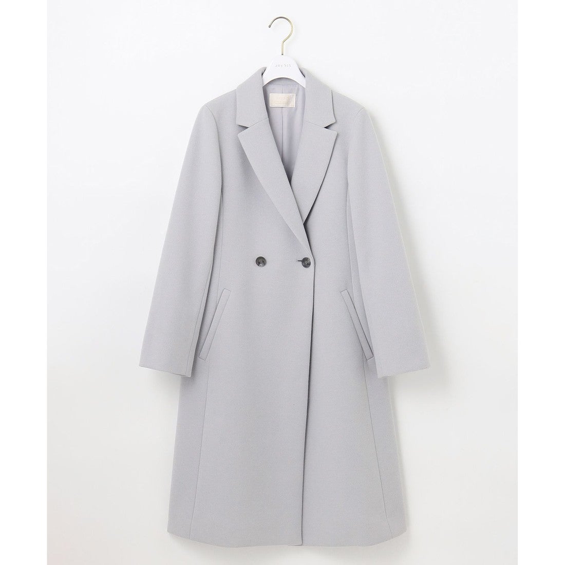 ANY SIS ウールライクレディ チェスターコート （アイスグレー） -靴