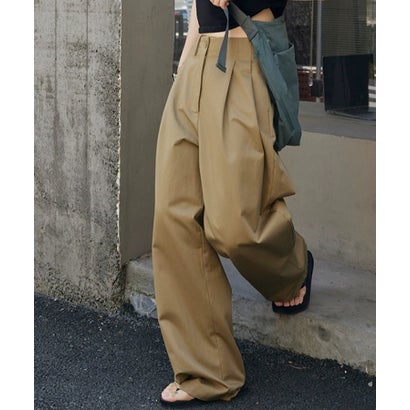 アナザーエス ANOTHER S タック入りワイドチノパン （ベージュ） -靴