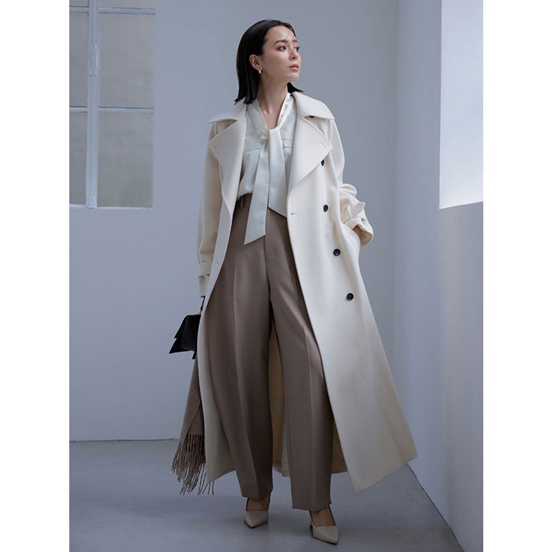 アニュアンス anuans ウールトレンチコート （KHAKI GREY