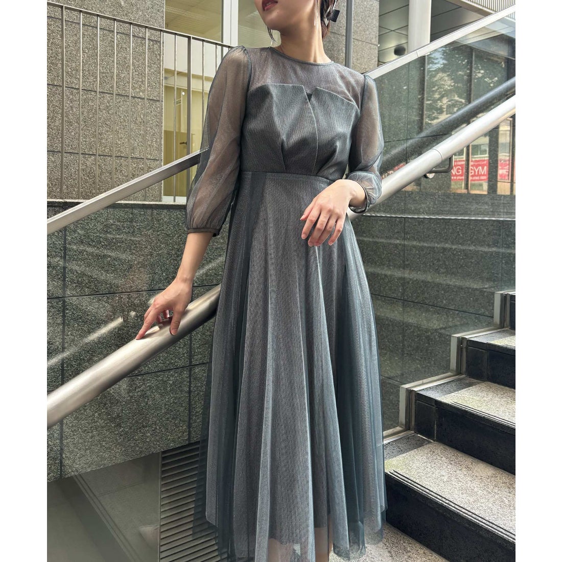 アイティ aity ビスチェ風ラメチュールドレス 結婚式 パーティードレス