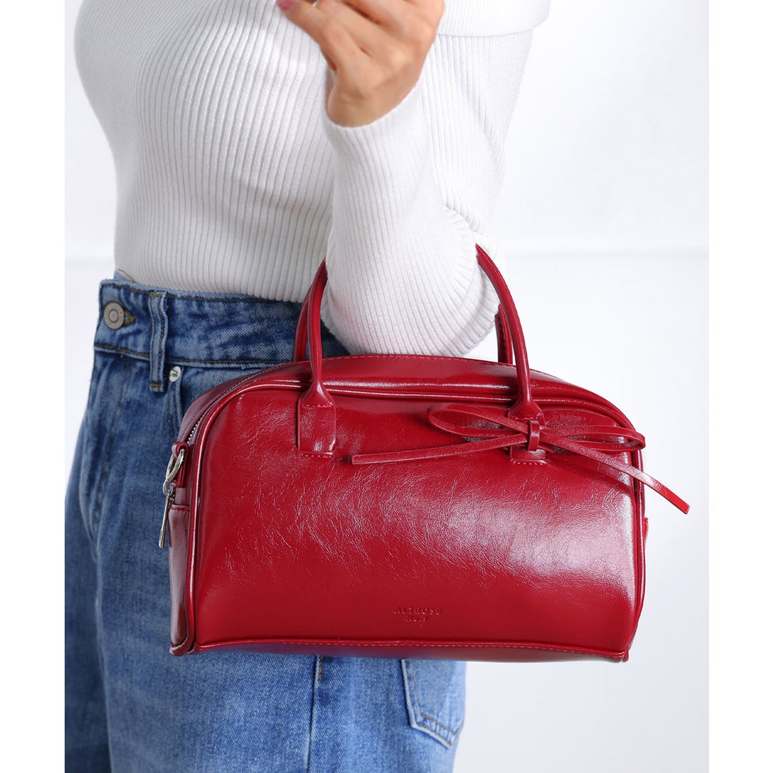 アルトローズ ALTROSE 2WAY リボン ボストンバッグ フィオネ （レッド