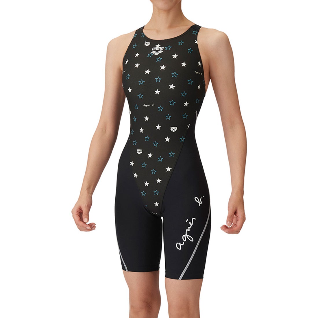 agnes b. x arena トレーニングワンピーススパッツ（オープンバック