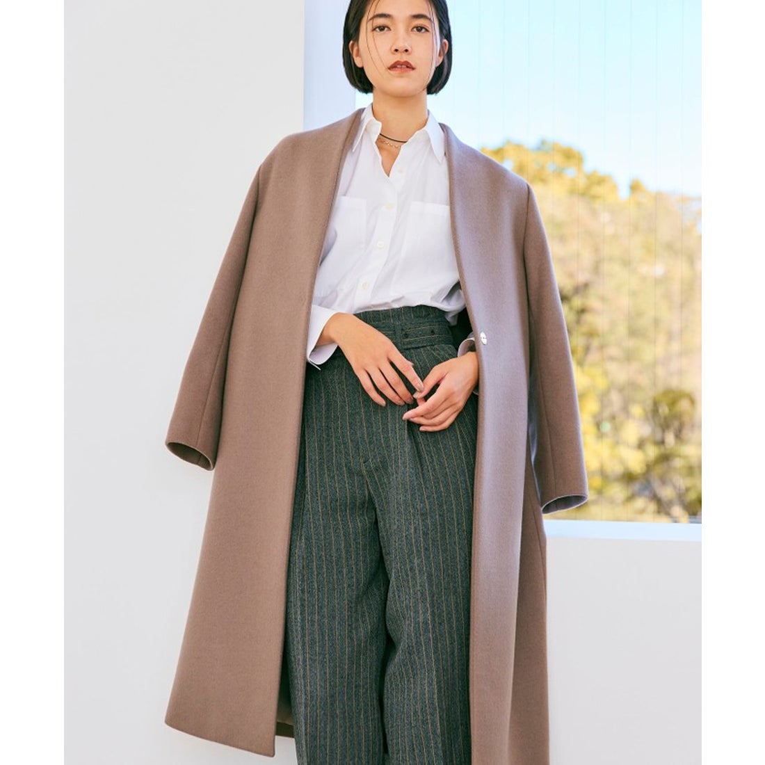 ベイジ, BEIGE, 【Oggi 1月号掲載】PASSY / ノーカラーロングコート