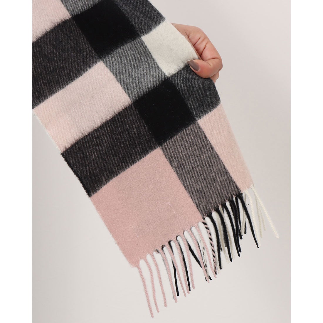 バーバリー BURBERRY ビッグチェックカシミヤ100％マフラー （ピンク