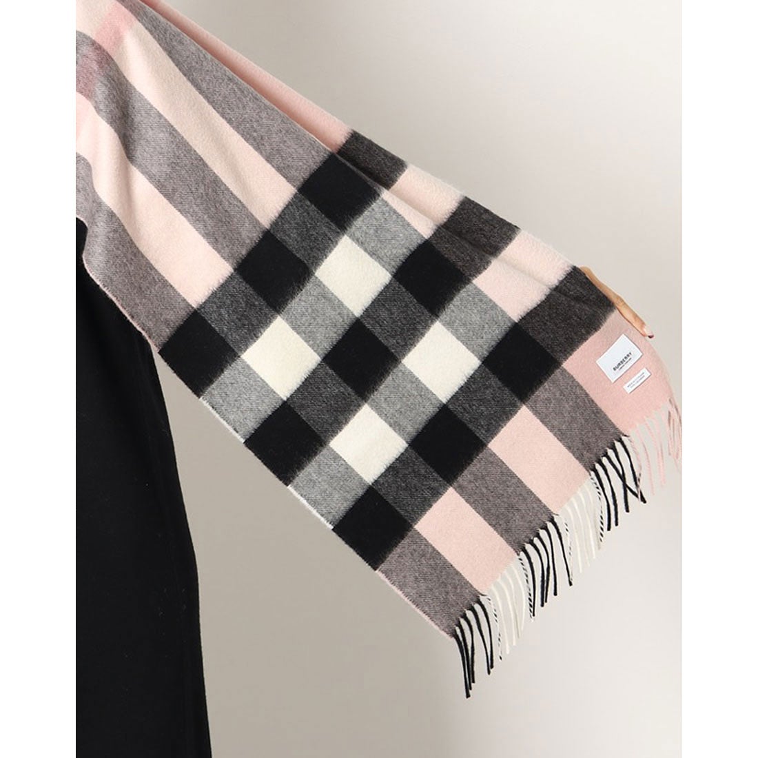 バーバリー BURBERRY カシミヤ ビッグチェックマフラー （ASH ROSE