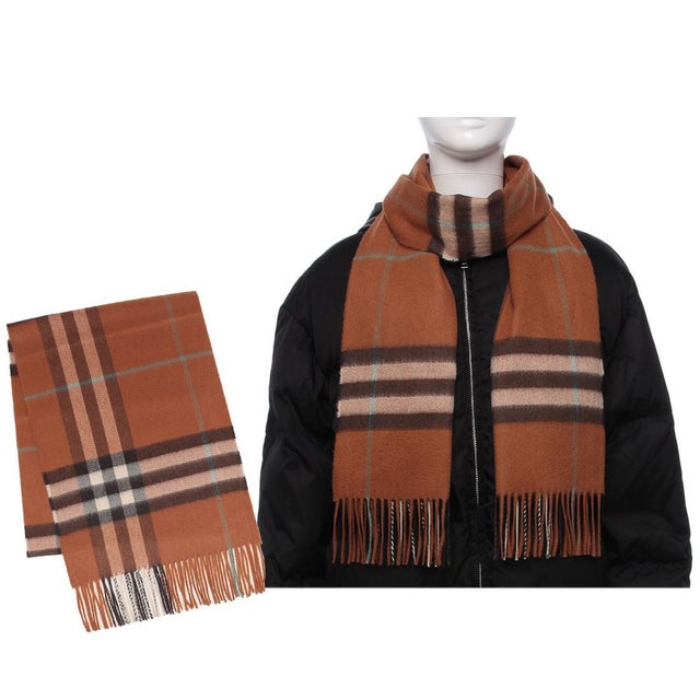 バーバリー BURBERRY マフラー フリンジ バーバリーチェック グレー