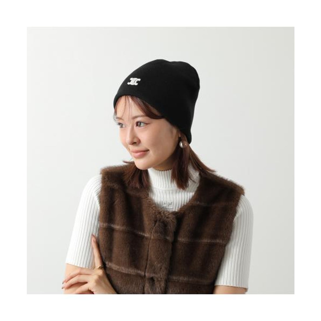 セリーヌ CELINE CELINE ニット帽 AA0B60J71 トリオンフ ビーニー