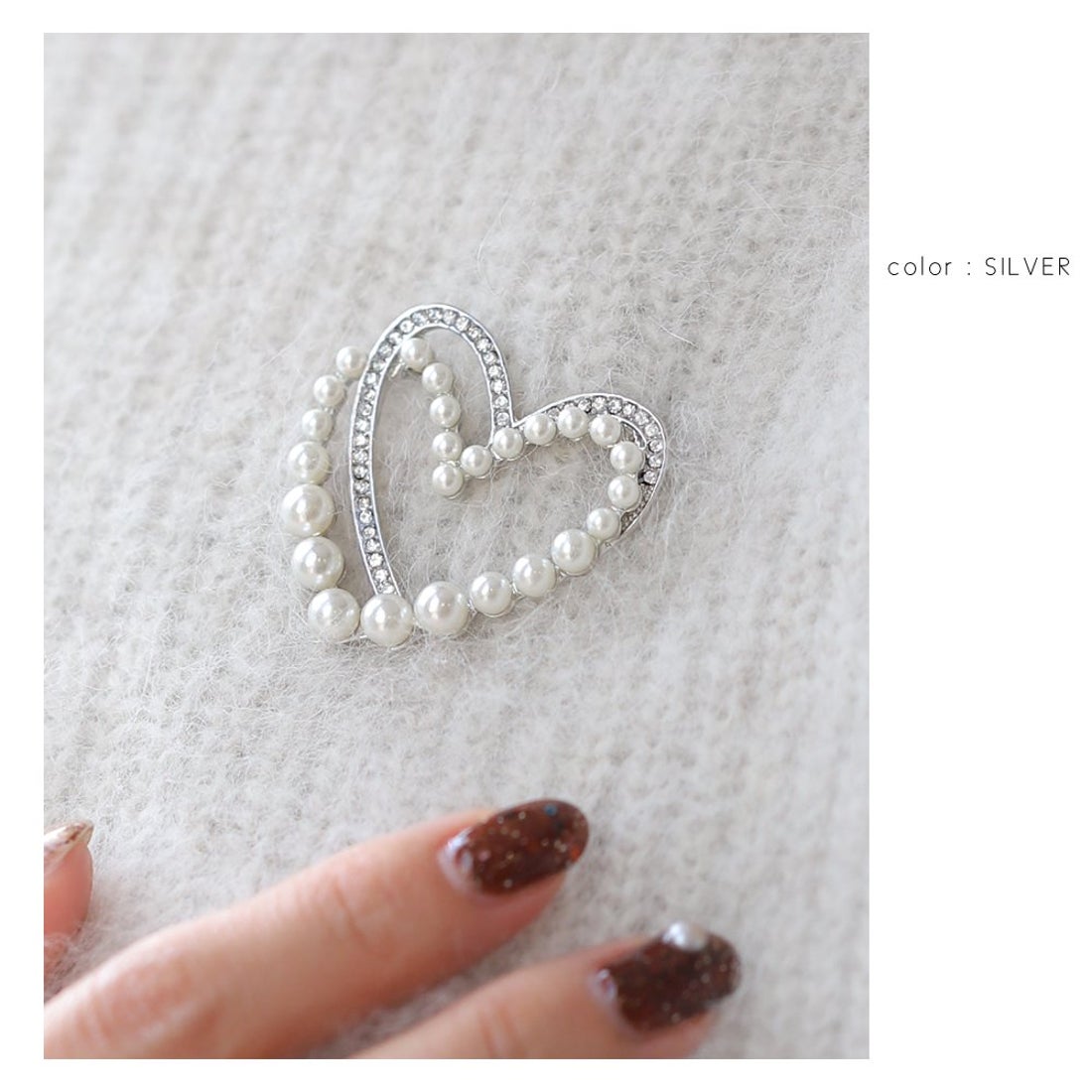 クリームドット Cream dot. 華やぐランダムパール×ビジューのハート