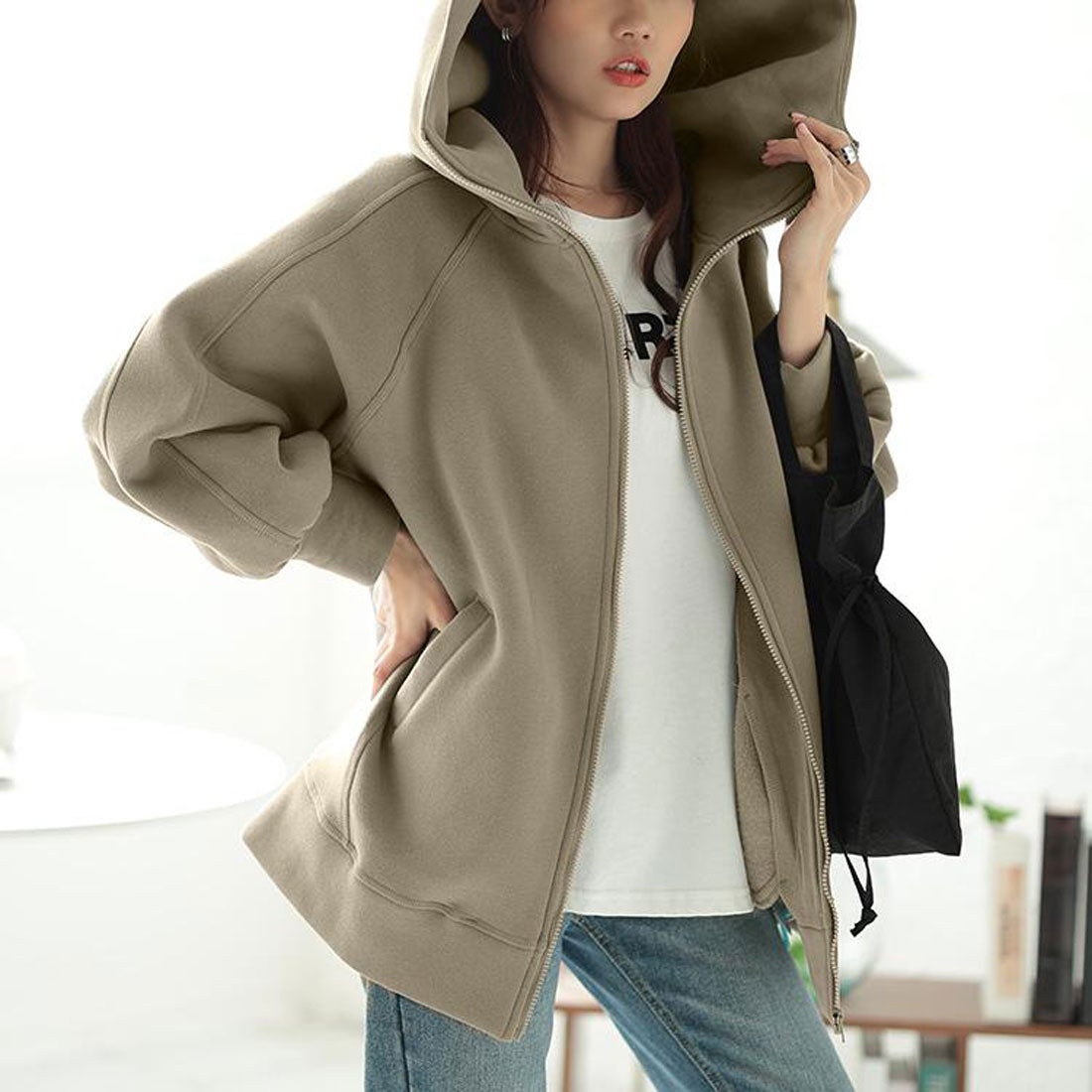 ゴールドジャパン GOLDJAPAN 裏起毛ビッグフードドルマンZIPパーカー