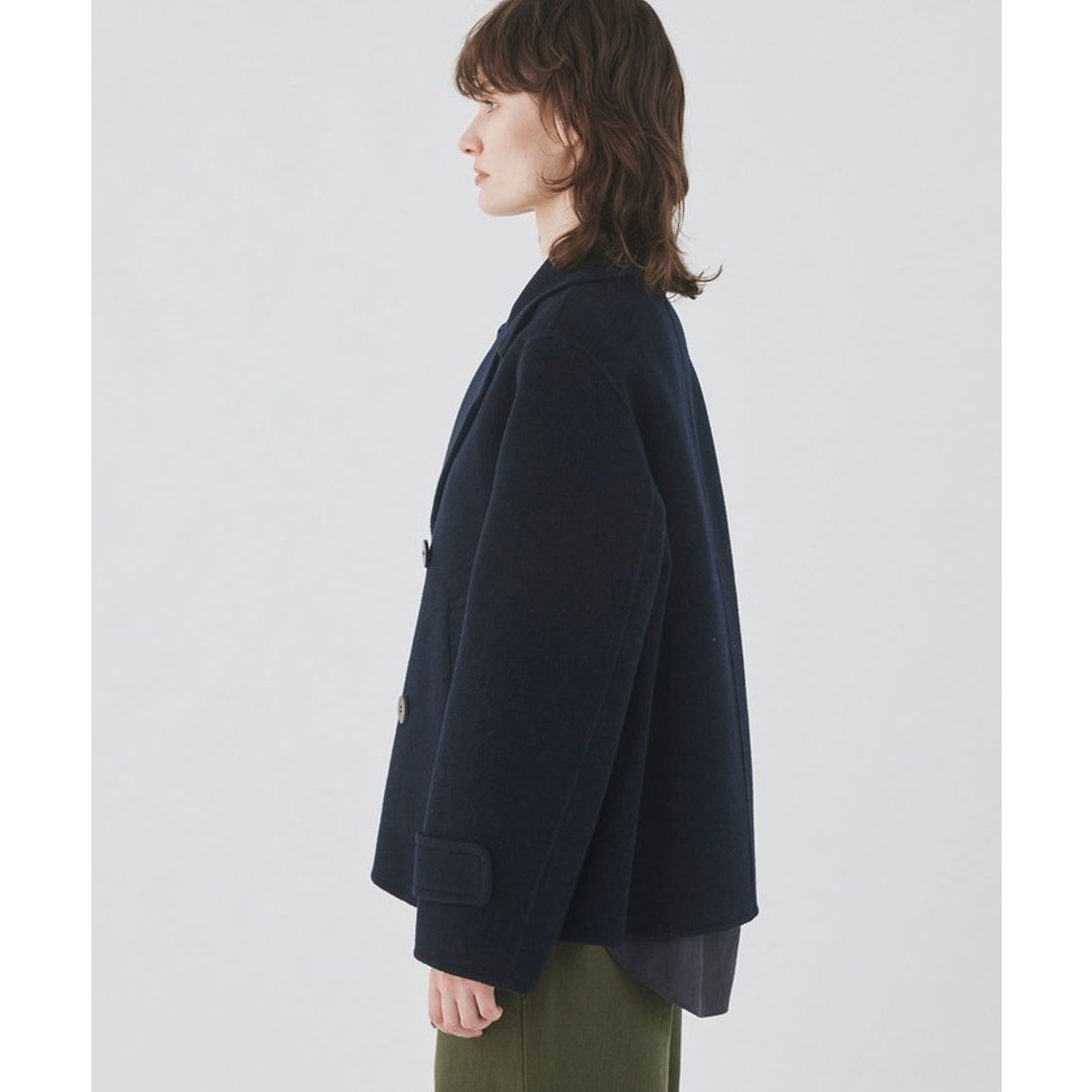 ギャルリー・ヴィー GALERIE VIEウールカシミヤダブルフェイス Pコート