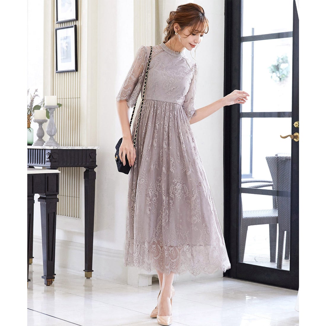 美品】FRAY I.D パーティドレスベージュ結婚式