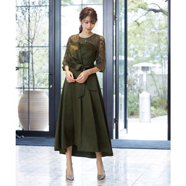 ガール GIRL 【低身長対応】レース切替えビスチェ風イレギュラーヘム