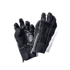 D.HYGEN Patchwork Multi-Leather Overlock Glove （BLACK） -FASCINATE