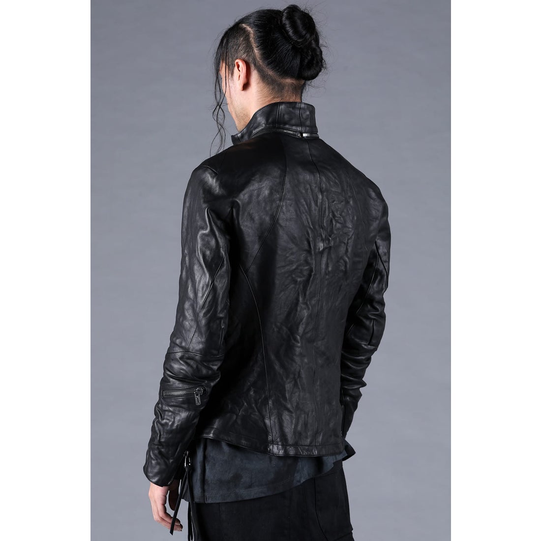 D. Hygen Horse Leather High Neck Jacket