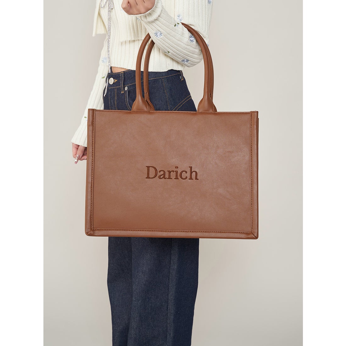 ダーリッチ Darich ロゴレザートートバッグ （ブラック