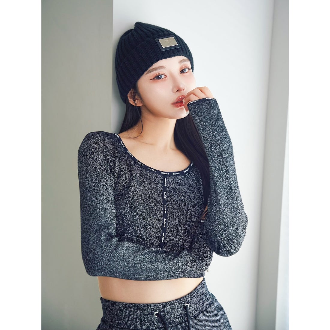 ダーリッチ Darich プレートニットビーニー （ブラック