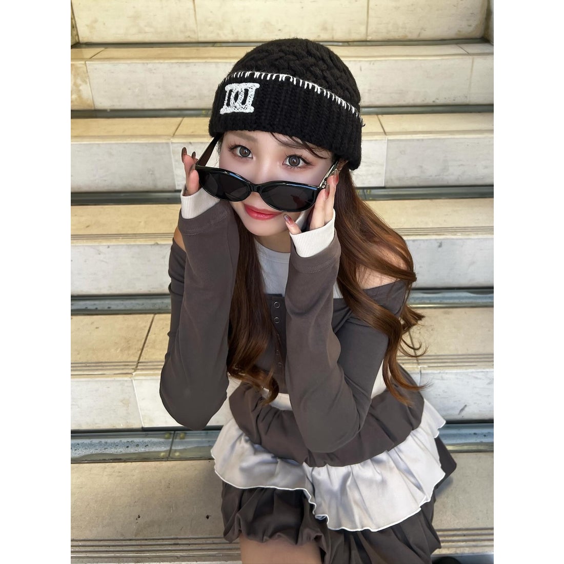 ダーリッチ Darich DDロゴバスケットニットビーニー （ブラック