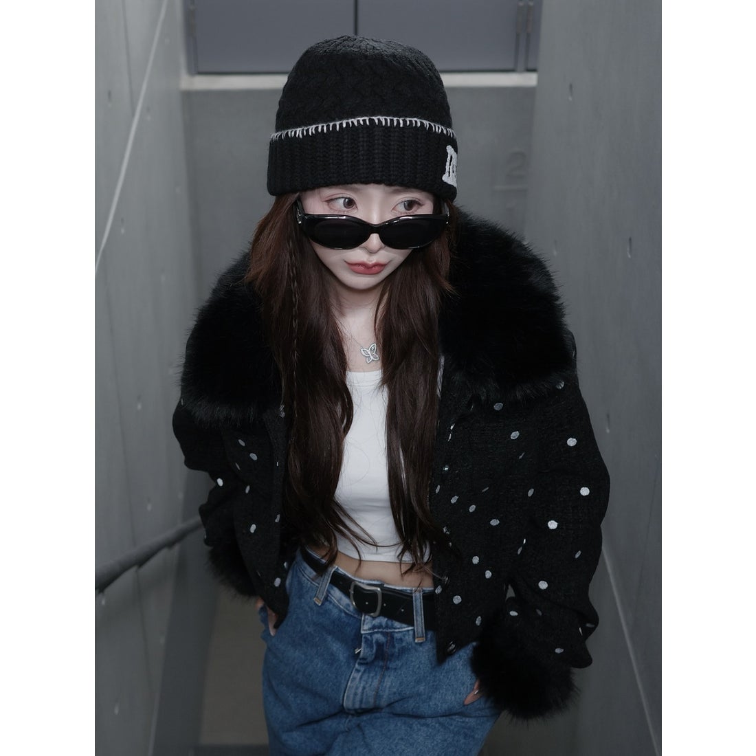 ダーリッチ Darich DDロゴバスケットニットビーニー （ブラック