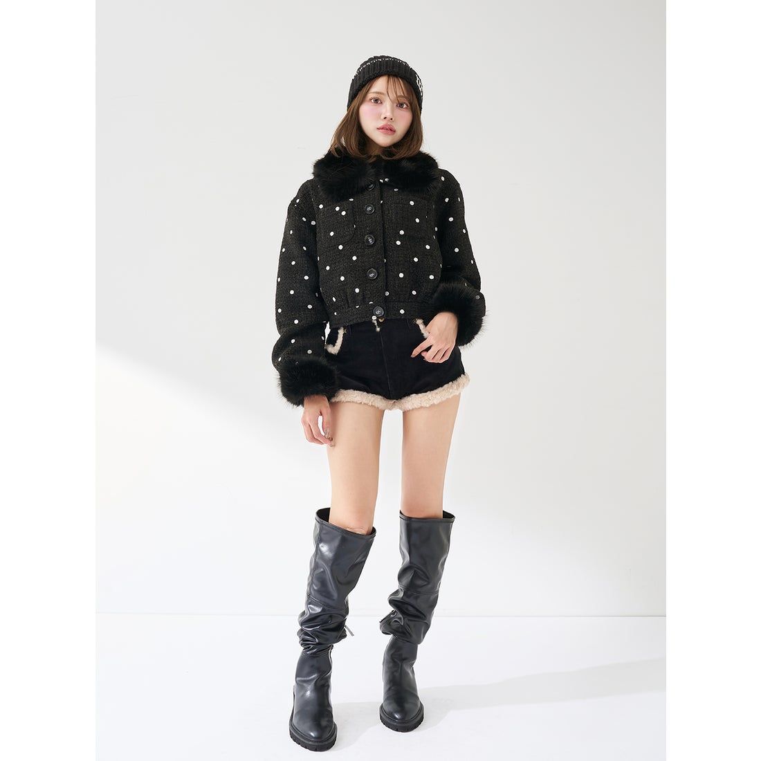 ダーリッチ Darich DDロゴバスケットニットビーニー （ホワイト