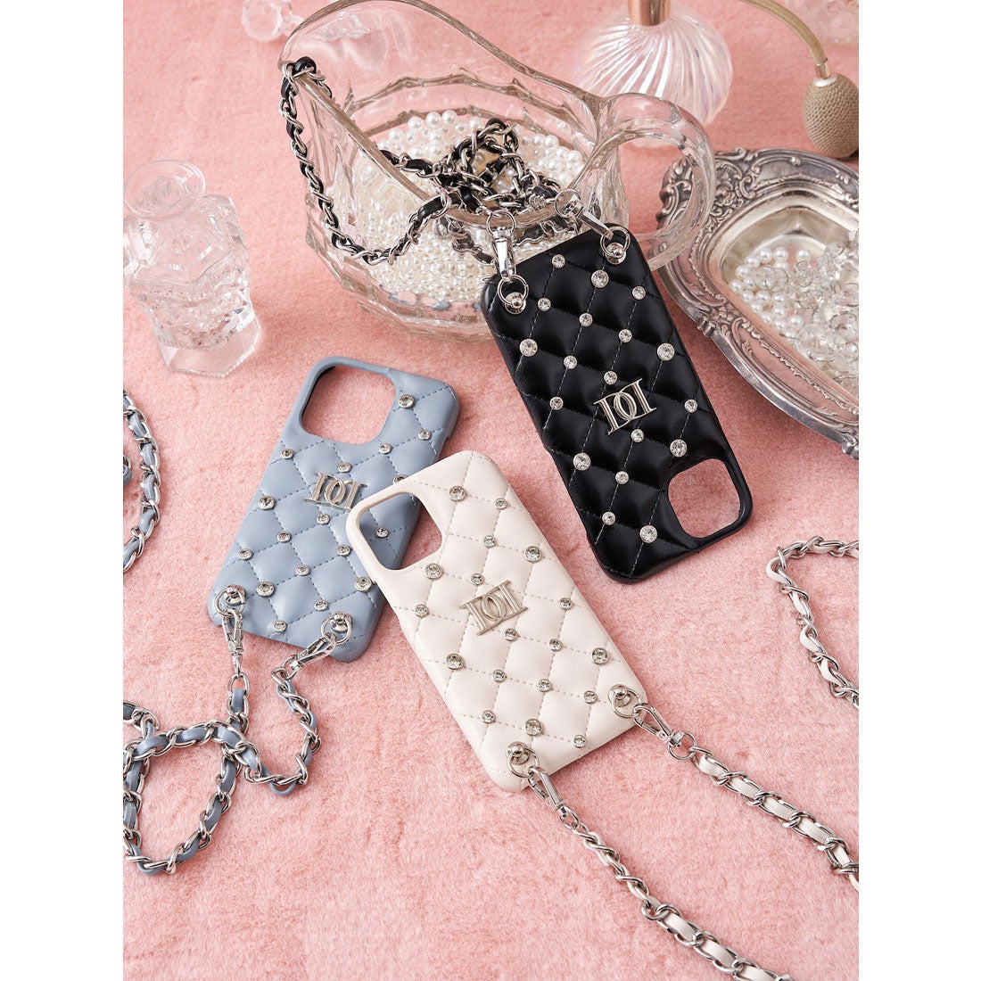 ダーリッチ Darich キルティングビジューiPhoneケース （ブラック