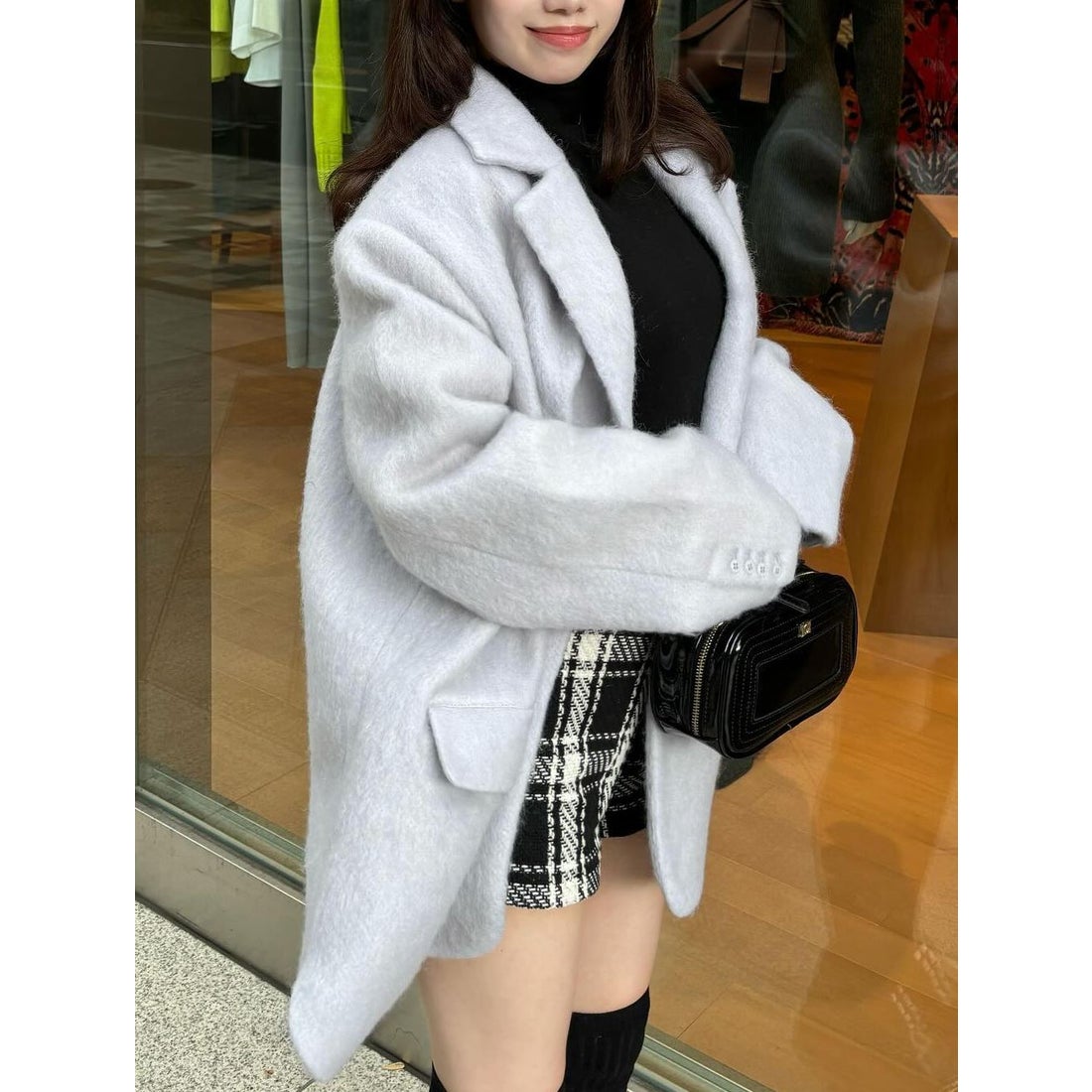 ダーリッチ Darich シャギーオーバージャケットコート （サックス