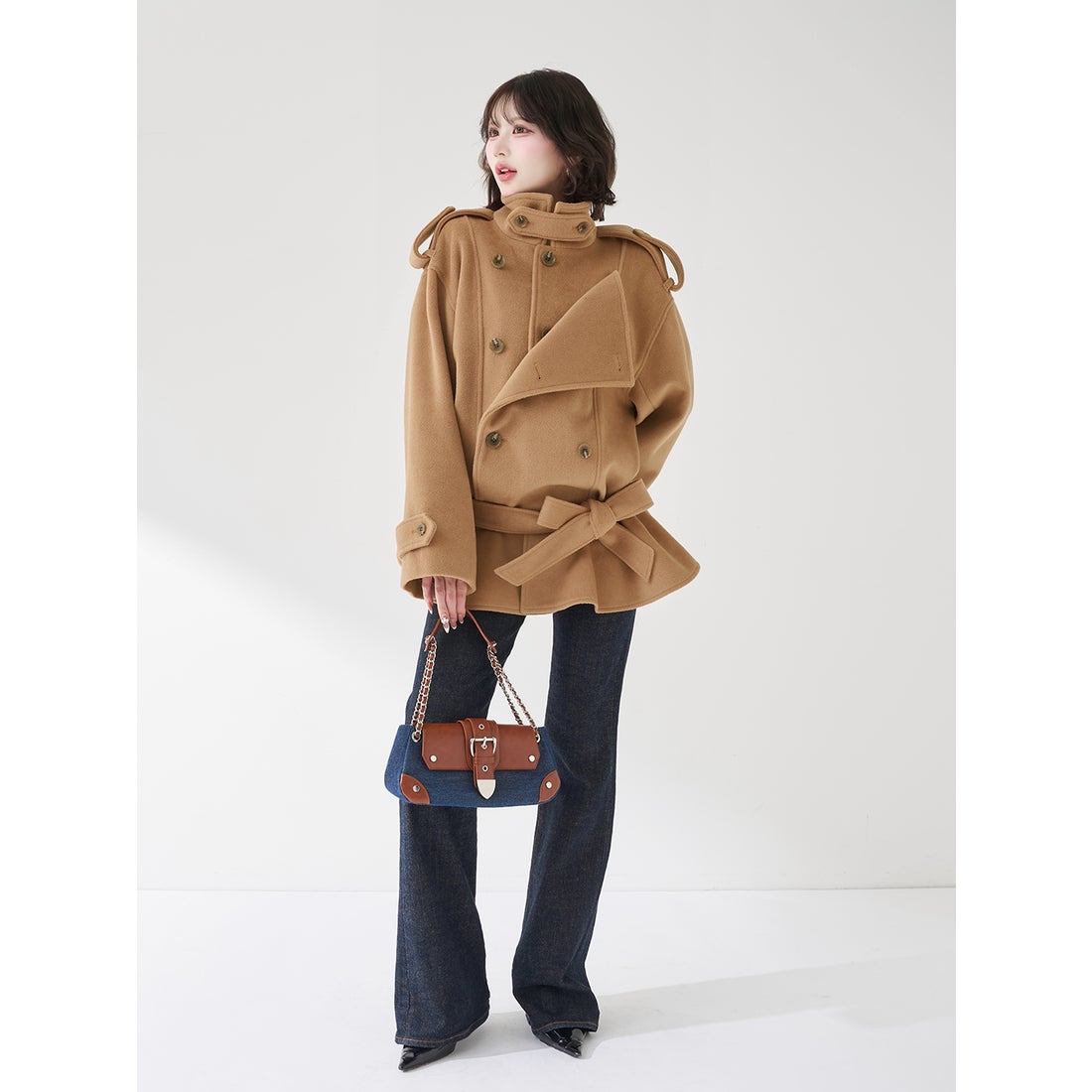 ダーリッチ Darich ドロップショルダージャケットコート （ベージュ