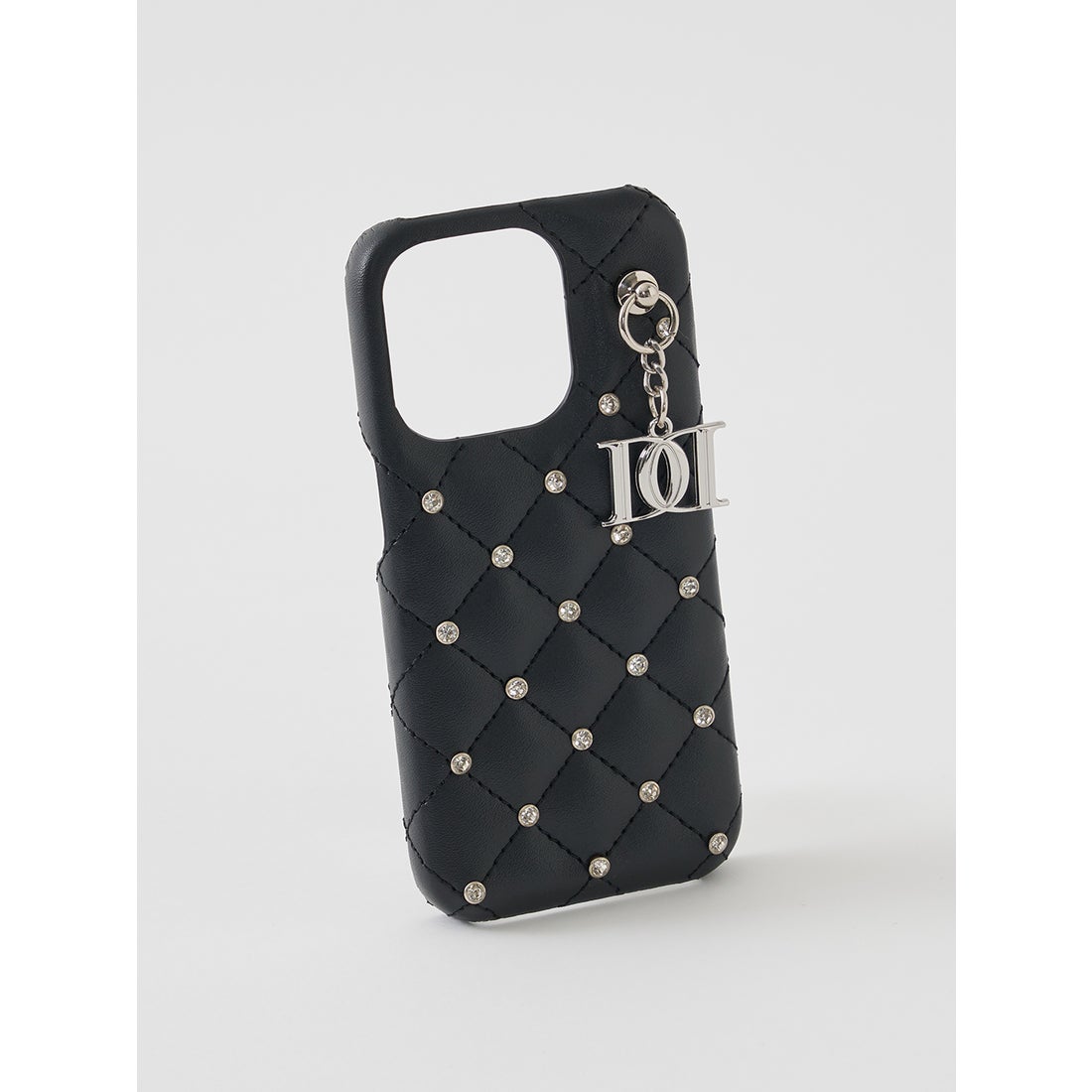 Darich キルティングビジューDDチャームiPhoneケース 13Pro 黒 Darich