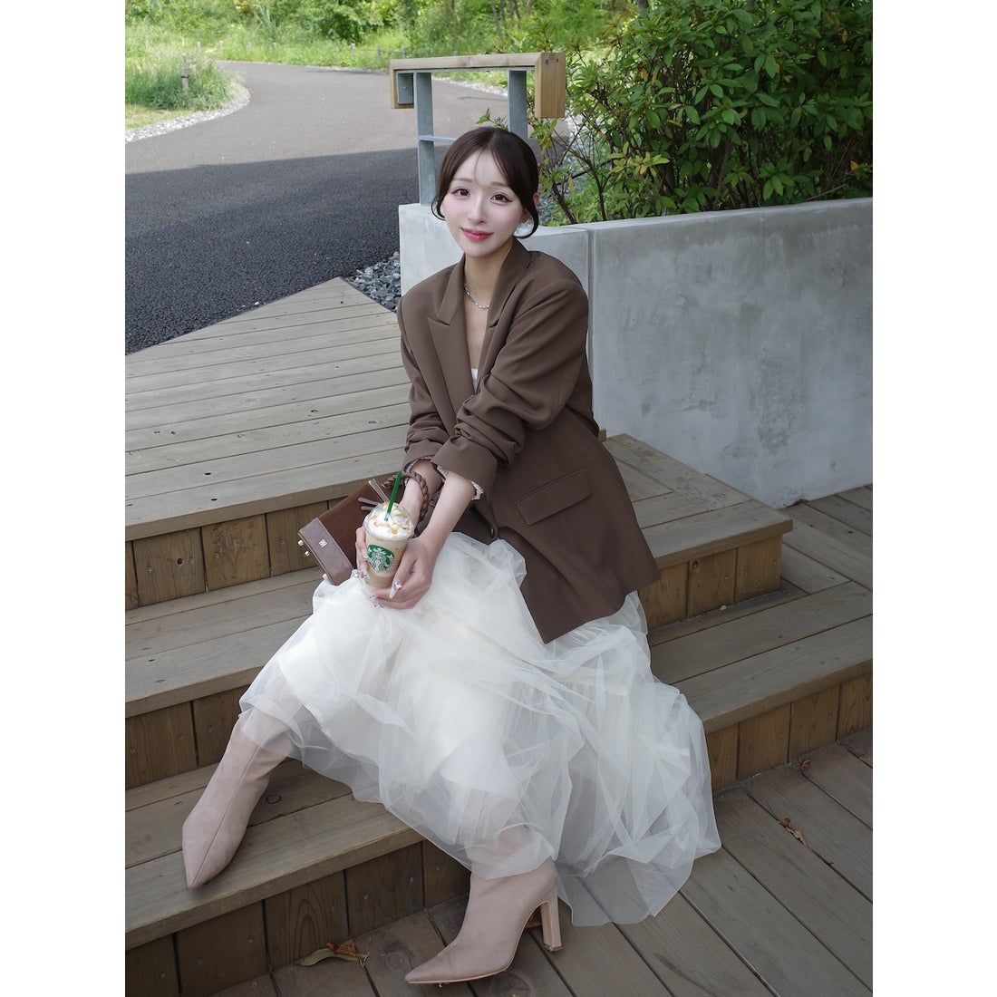 ダーリッチ Darich アシメポケットテーラードジャケット （ブラウン