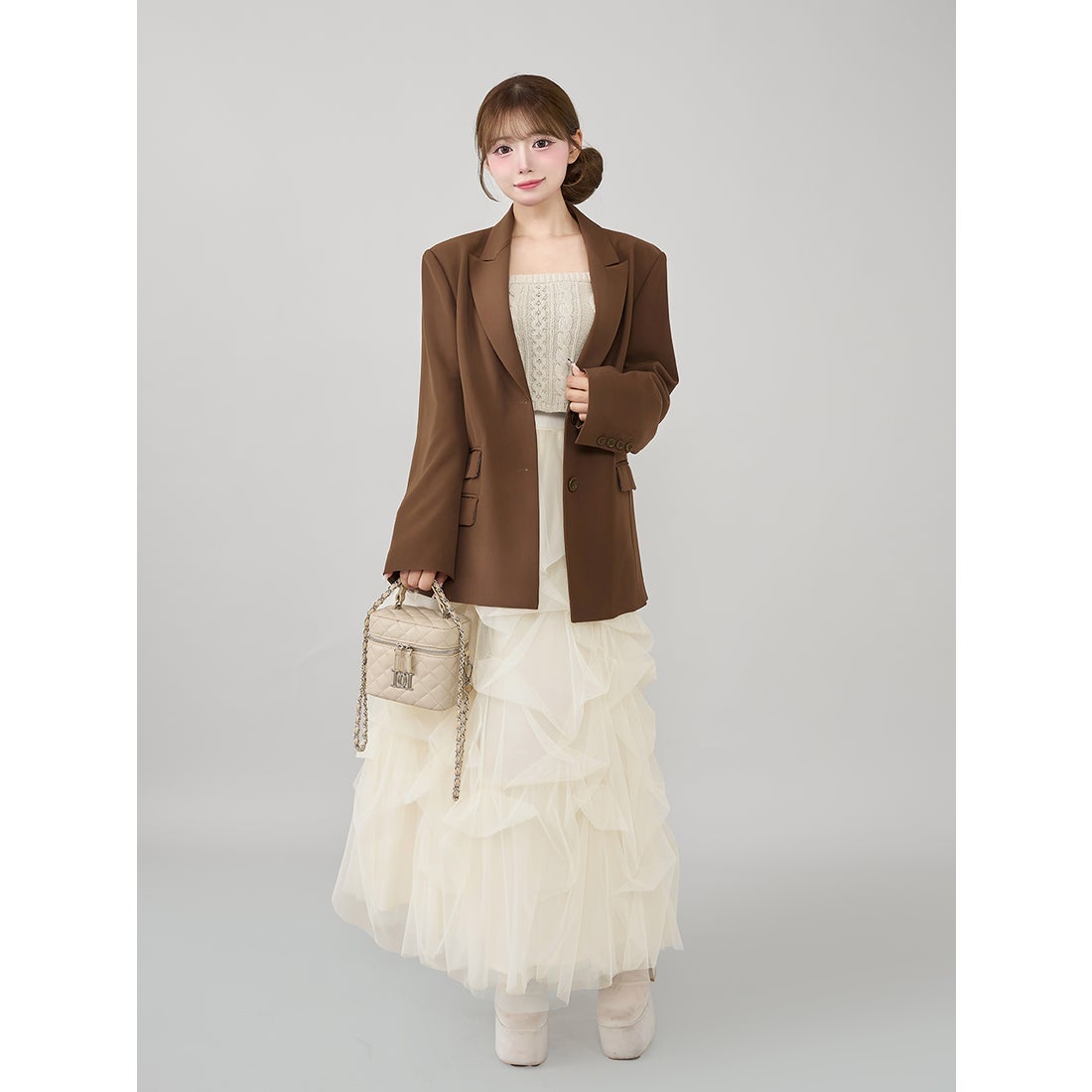 ダーリッチ Darich アシメポケットテーラードジャケット （ブラウン