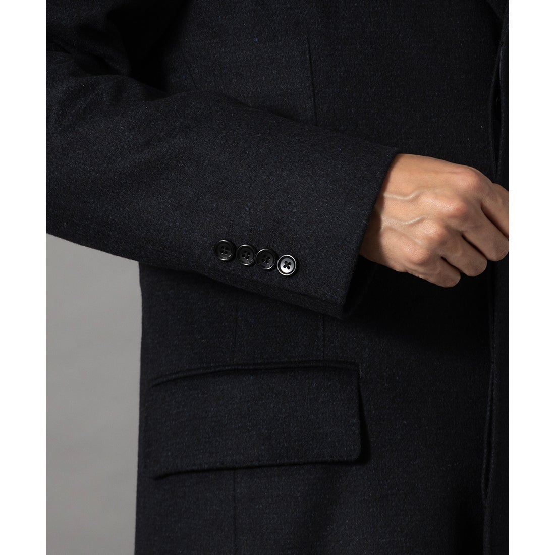 ウールアンゴラビーバーチェスターコート(ミドルレングス) （ネイビー