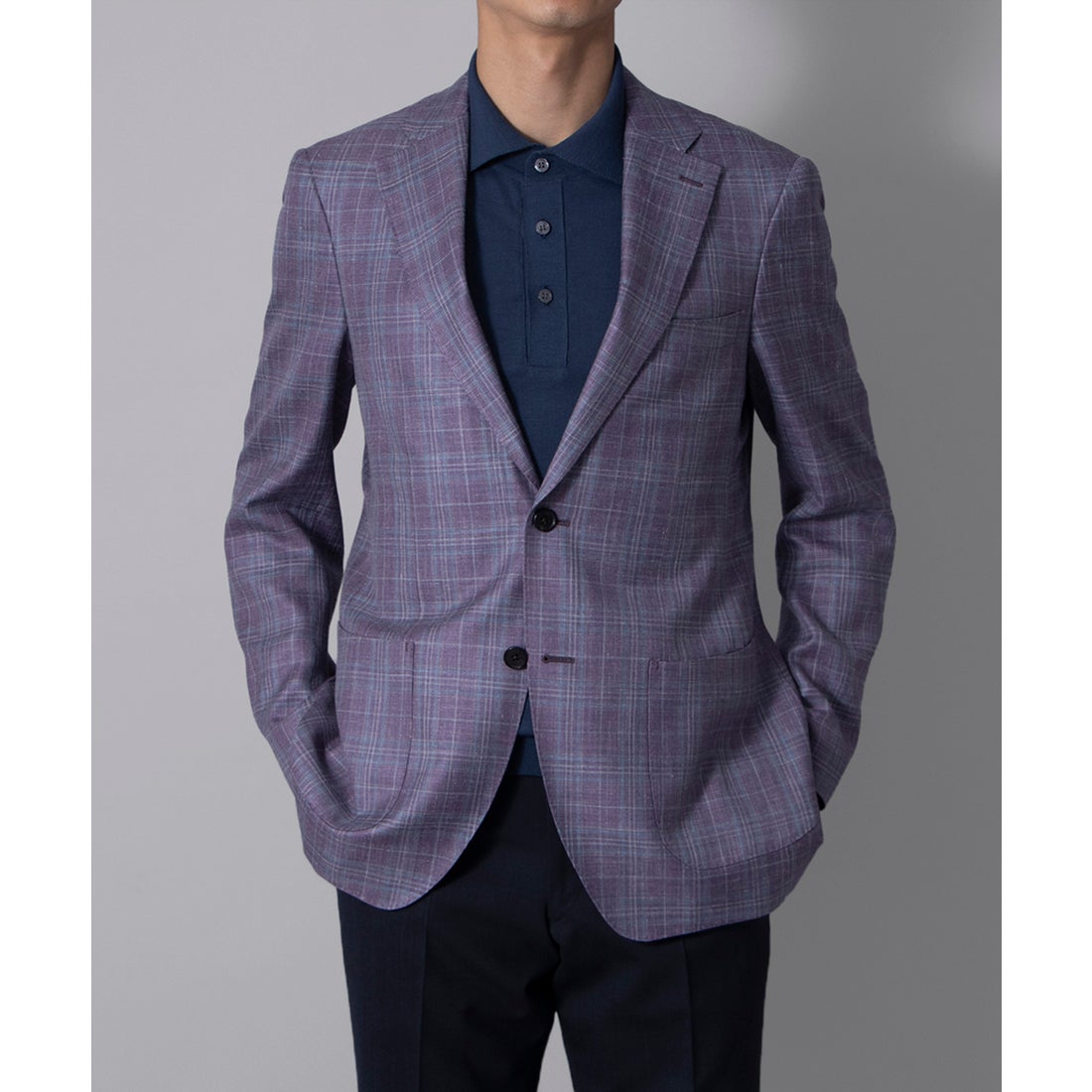 SUMMERTIME】パープルチェックジャケット （パープル） -D'URBAN