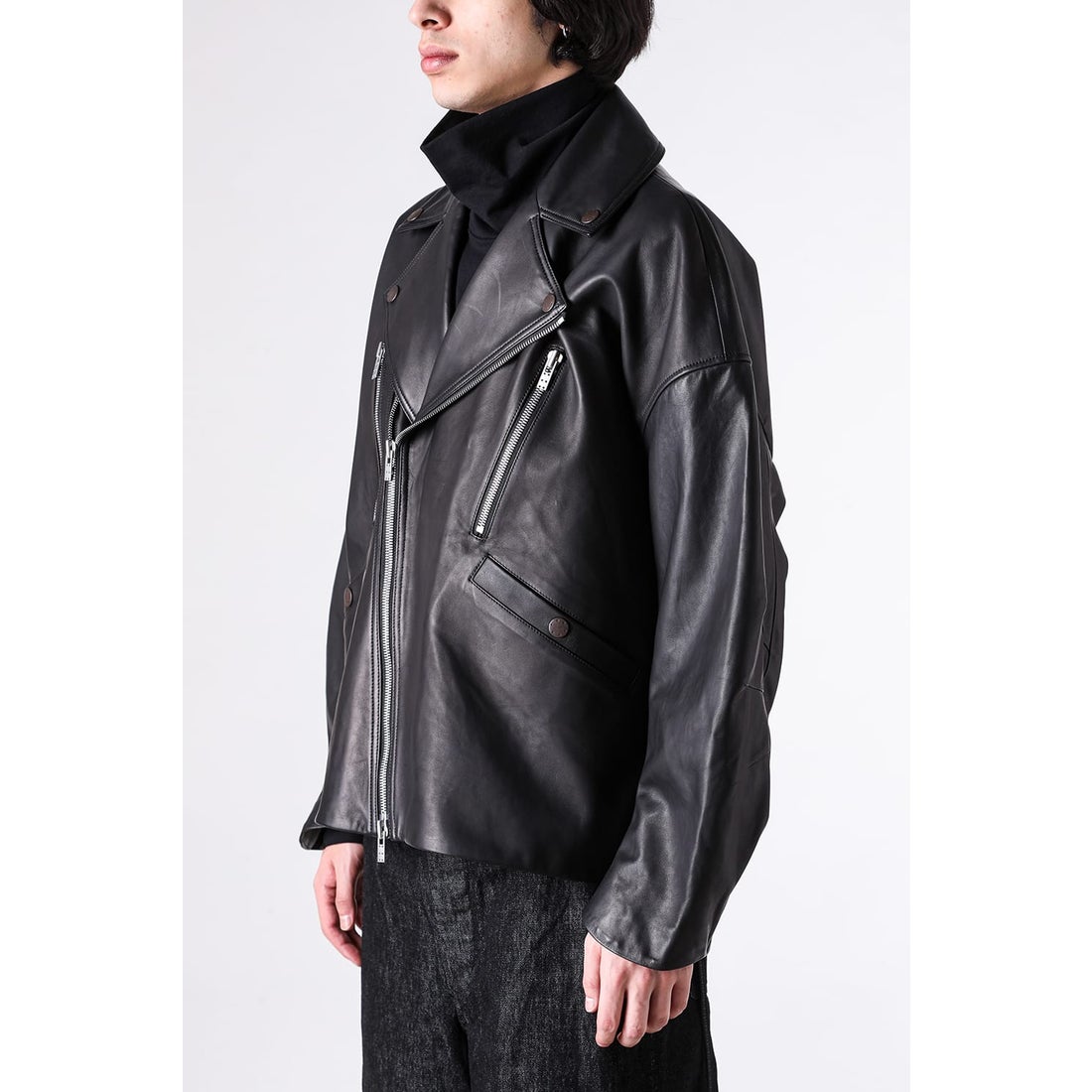 デヴォア DEVOA W Riders Leather Jacket Soft Sheep （BLACK） -FASCINATE