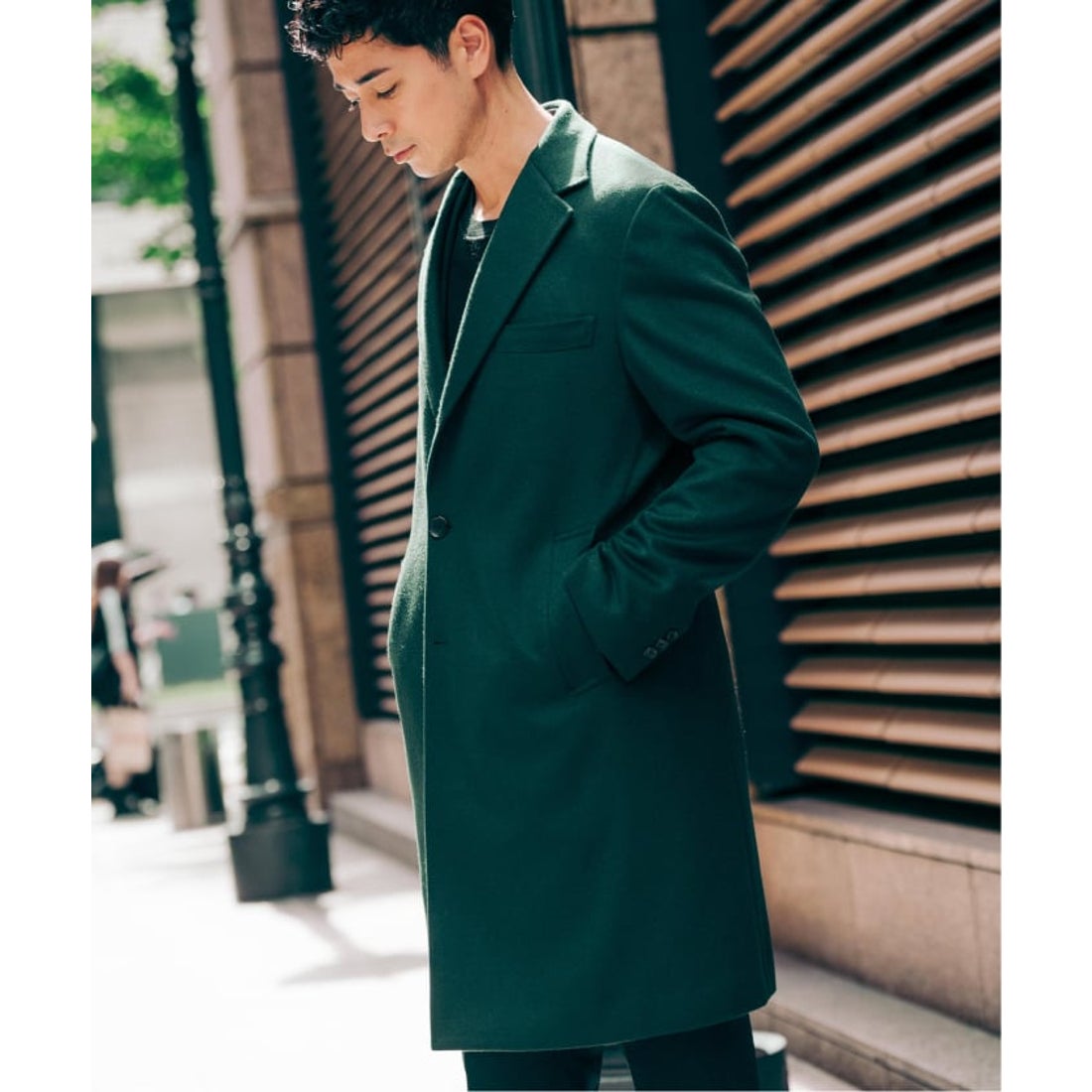 エディフィス EDIFICE SUPER 140's ウール / カシミヤ チェスター