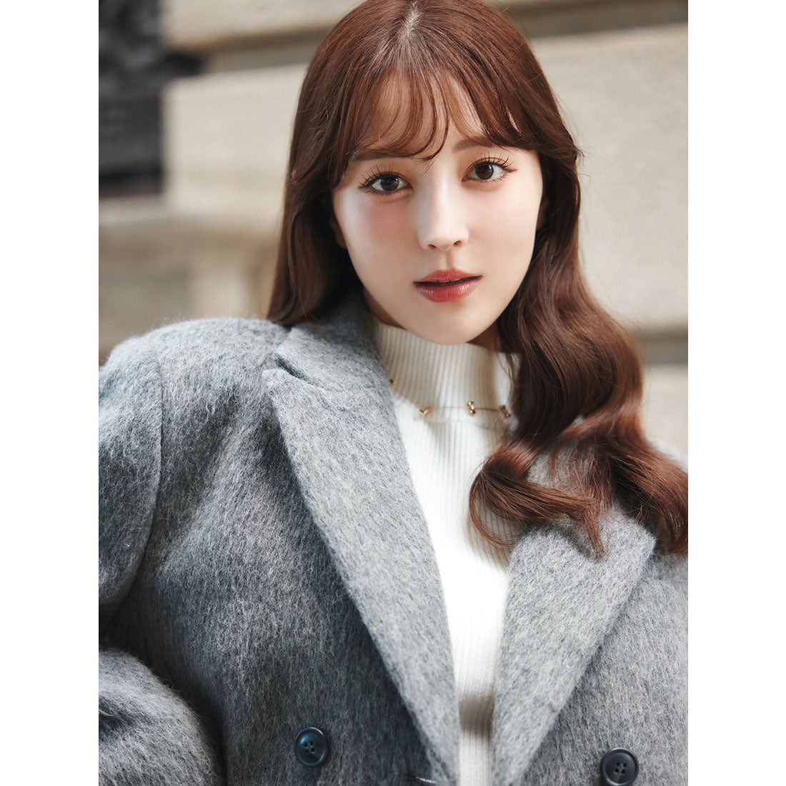 エイミーイストワール EIMY ISTOIRE シャギーウールジャケット （GREY