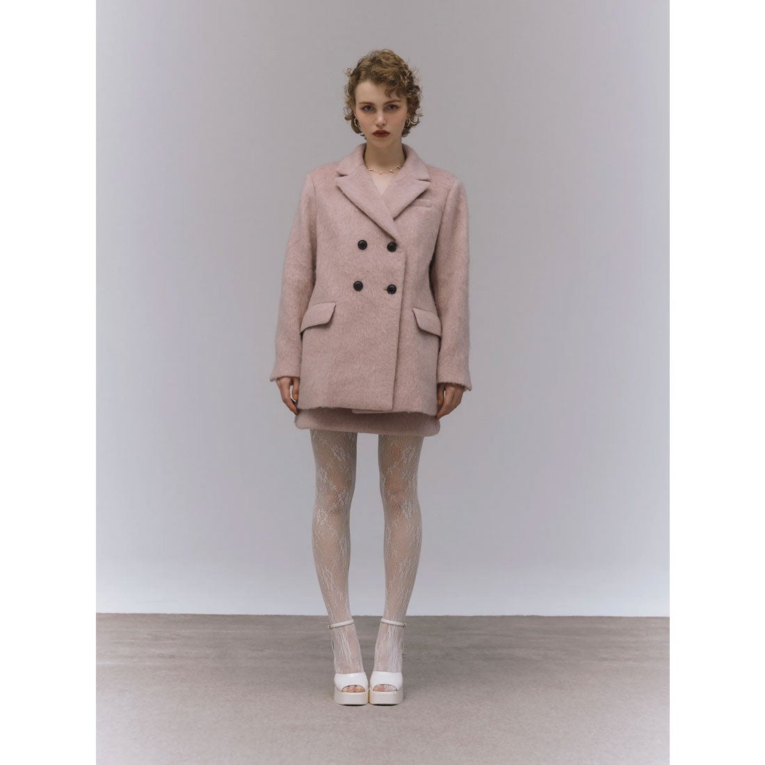 エイミーイストワール EIMY ISTOIRE シャギーウールジャケット （BEIGE