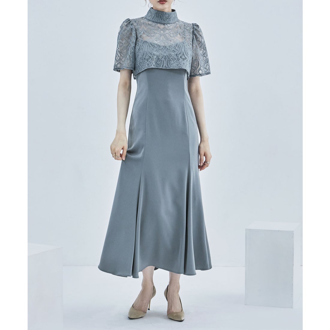 エトル etoll. 3wayレースボレロ&マーメイドキャミドレス （ブルー