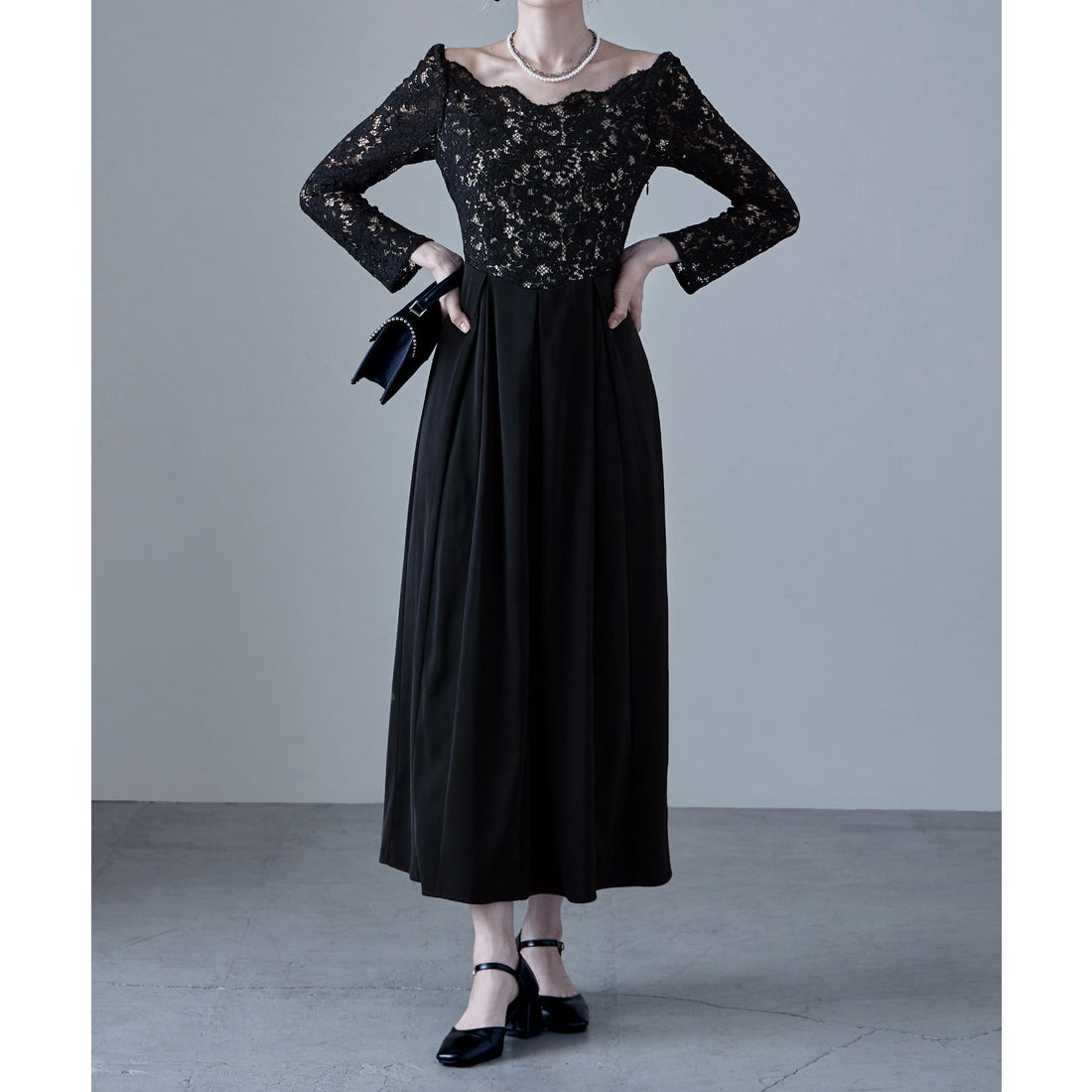 エトル etoll. バレエネックスカラップレース （ブラック