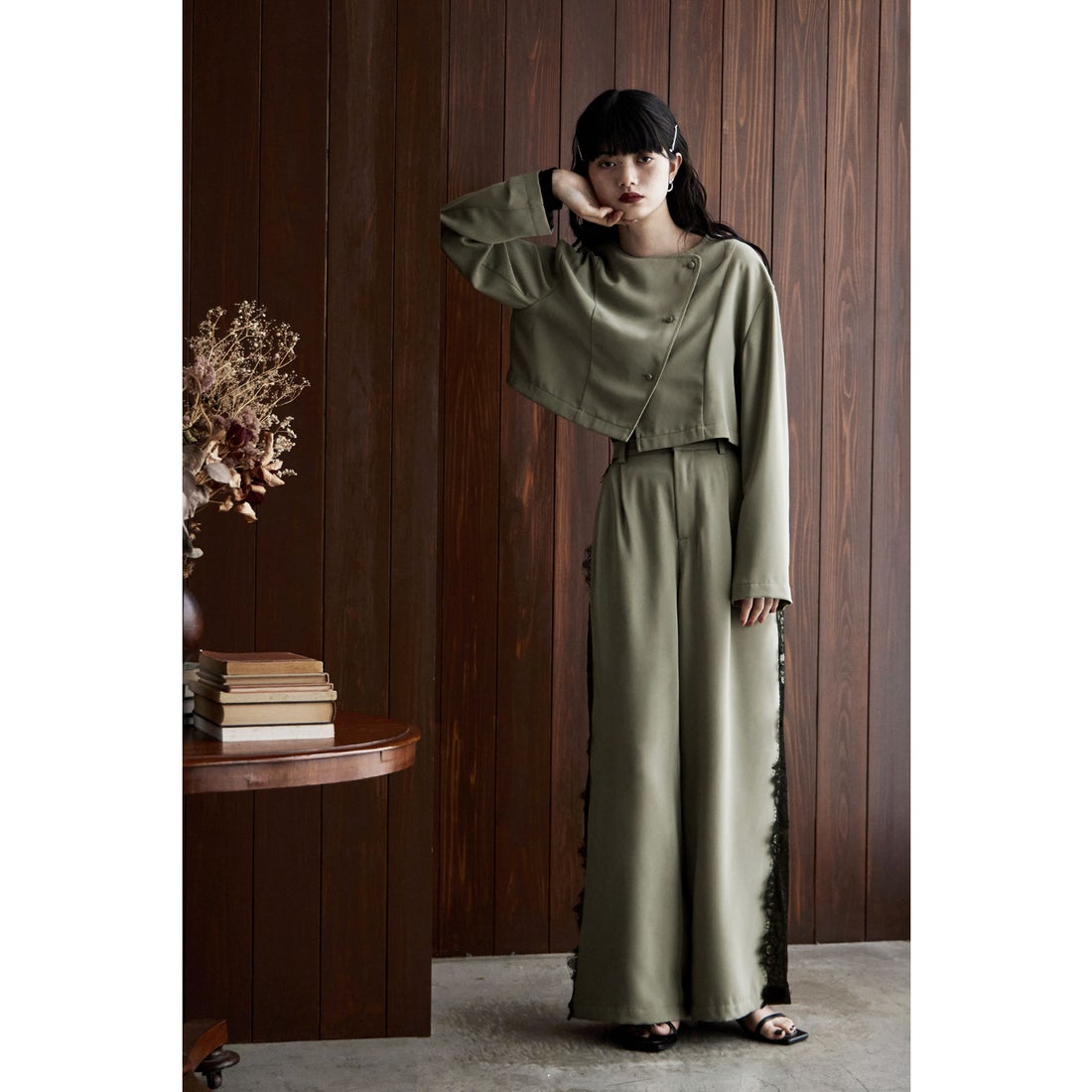 エトル etoll. セットアップパンツドレス アシメデザインジャケット