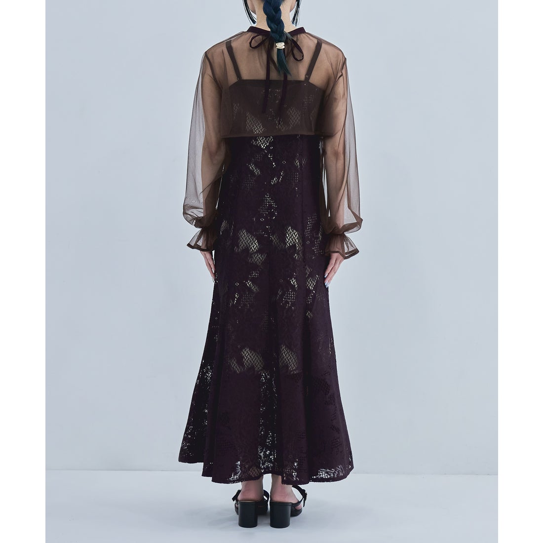 エトル etoll. 3wayシフォンボレロ&レースキャミドレス （ダーク