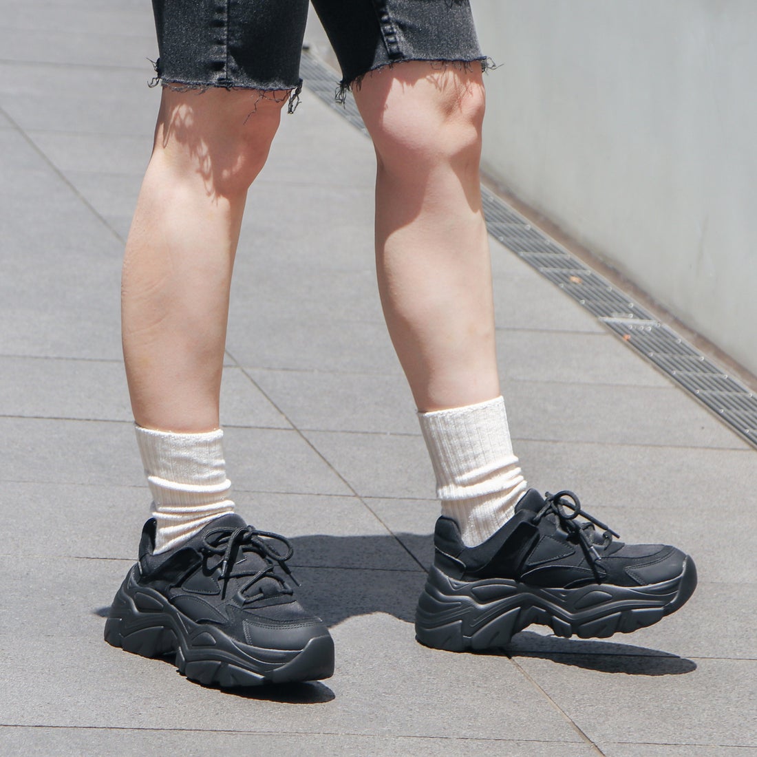 EVOL/イーボル】【XS-LLサイズ展開】軽量厚底レースアップスニーカー