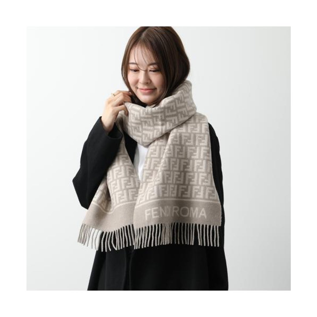 フェンディ FENDI FENDI マフラー 30×190 FXT113 AQCW カシミヤ ウール
