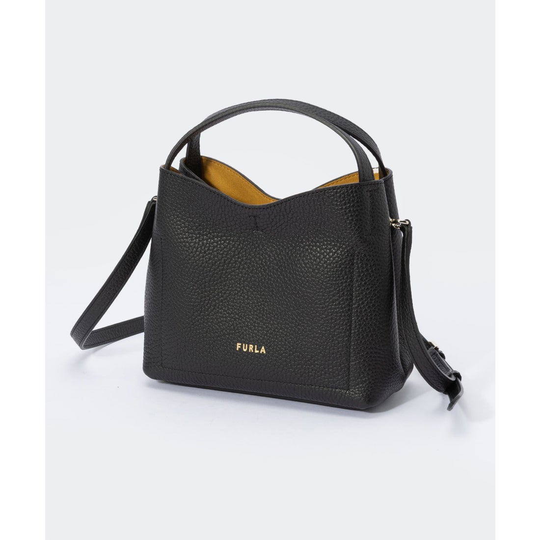 FURLA ブラックレザーショルダーバッグ 【公式通販】