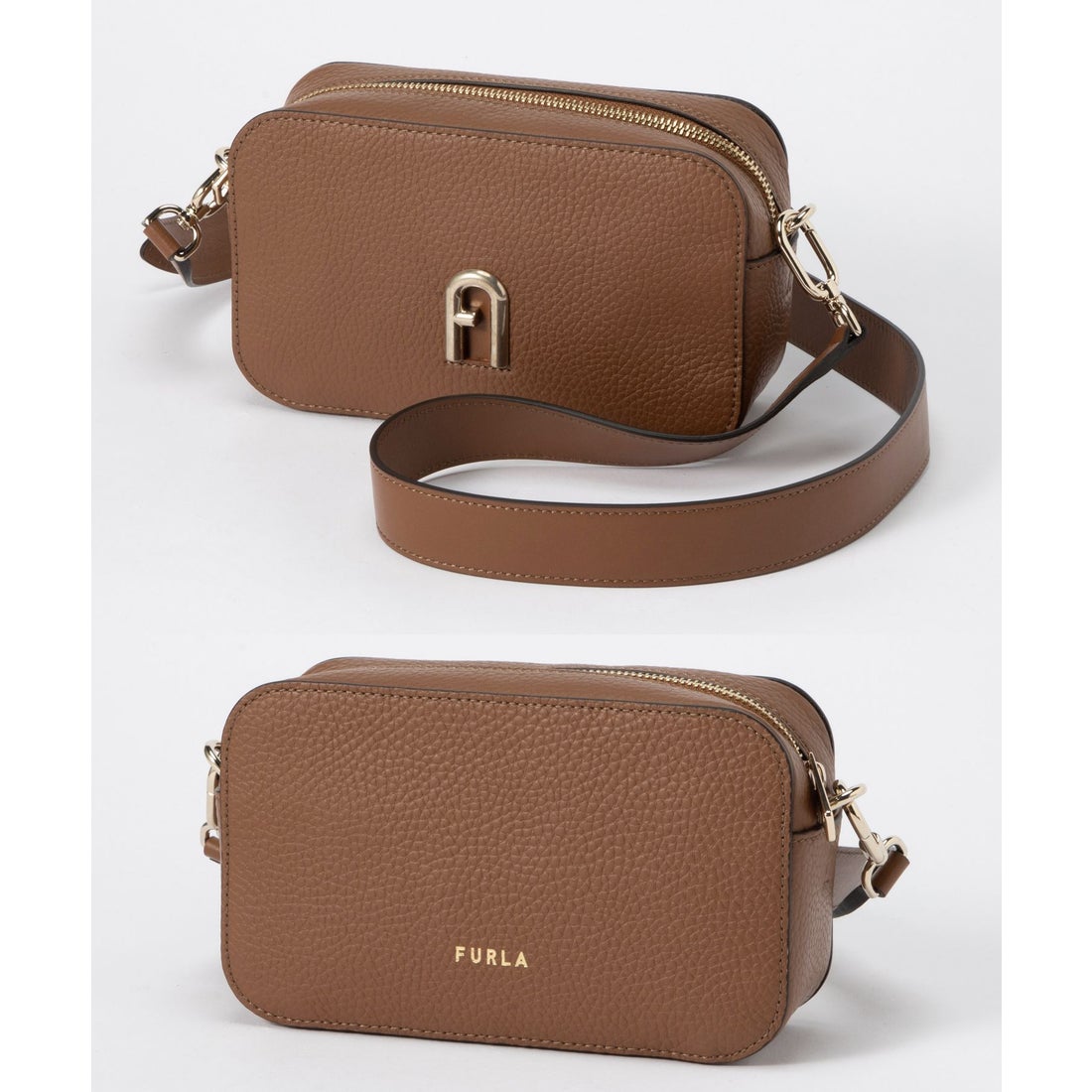 FURLA フルラ バッグ ブラウン / カッティング レザー ミニ ショルダー