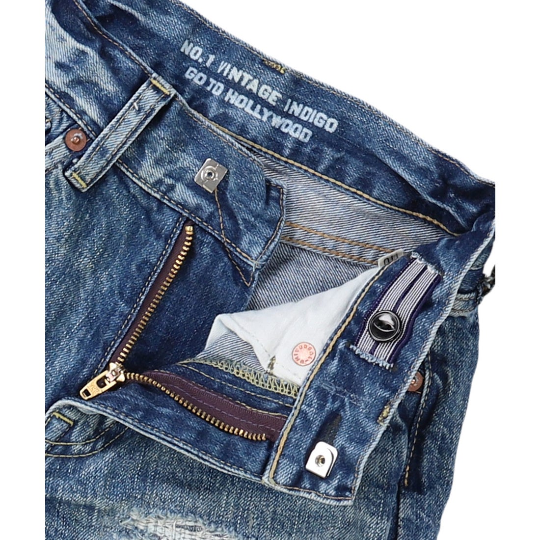 ゴートゥーハリウッド GO TO HOLLYWOOD デニムリメイクショートパンツ