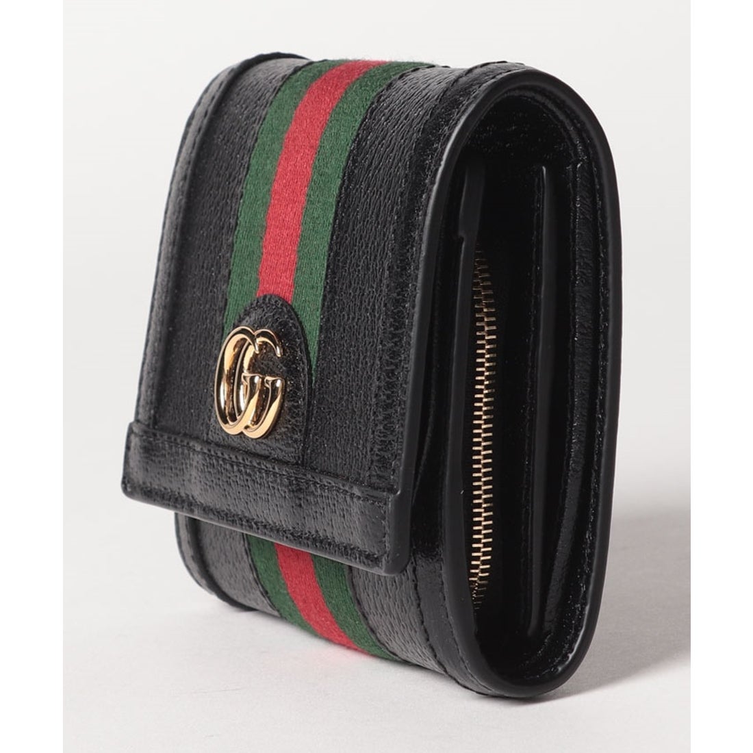 GUCCI ブラック 二つ折り財布 GUCCI グッチ 黒 皮 財布 サイフ 二つ折り